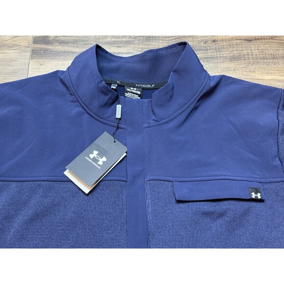 NWT Under Armour Golf 1/4 Zip Mens Size XXL Blue Storm Sweater Fleece Pullover - Picture 1 of 7